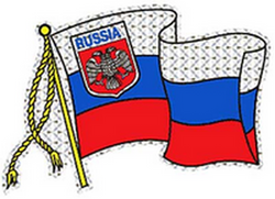 наклейка "RUSSIA-флаг (вырезанная)" наружная голографическая, 22,5х32 см