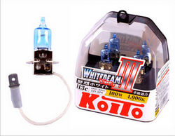 Автолампа H3 12V (55W) (100W) PK22s Whitebeam III 4000K высокотемпературная Koito (2 шт.)