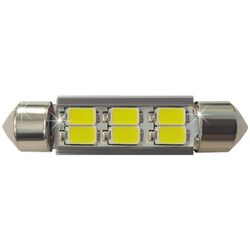 Лампочки светодиодные T11x36-C белые 6 LED SMD 5730, 6300K 10x36см 250 lm 0,08A 12-30В BI +/- V4