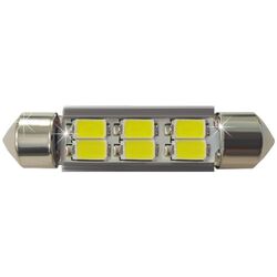 Лампочки светодиодные T11x41-C белые 6 LED SMD 5730, 6300K 10x41см 230 lm 0,08A 12-30В BI +/- V4