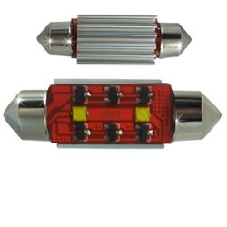 Лампочки светодиодные T11x36-CB Canbus белые 2 LED 10W SMD CREE 6IC 2x5W 12x36см 240 lm 0,25A 12В BI +/- V4