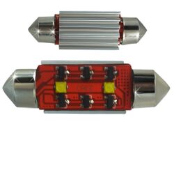 Лампочки светодиодные T11x41-CB Canbus белые 2 LED 10W SMD CREE 6IC 2x5W 12x41см 240 lm 0,25A 12В BI +/- V4
