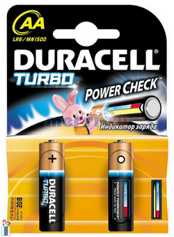 Элемент питания Duracell Turbo AA LR6 1500  K4 (1,5V)