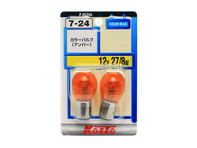 Автолампа S25 12V (27/8W) BAY15d оранжевая с цоколем 2 конт. Koito (шт.) P4539A