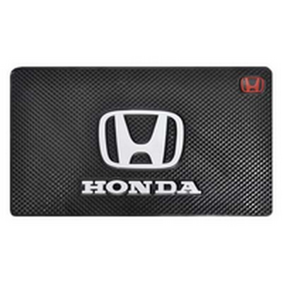 Коврик противоскользящий 20x13 см текстурная заливка сетка с надписью HONDA, черный