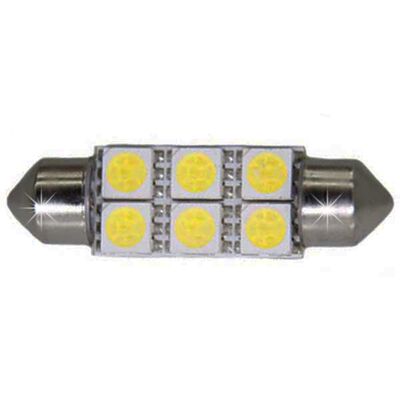 Лампочки светодиодные T11x39-C белые 12 LED SMD 5050, 6300K №34 20x39см 12В 144Lm V2