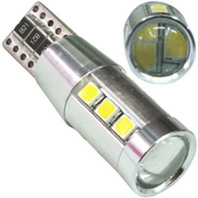Лампочки светодиодные T10 wedge-15HP-C белые без цоколя 15 SMD 2323 LED 15x1W 15W CANBUS d-10mm 12В
