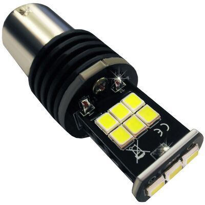 Лампочки светодиодные T25-C BA15S белые с цоколем 1 конт 15 LED 2835 SMD HI LM IC, CAN 12-30В 4e