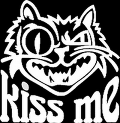 наклейка (вырезанная) "Кот (Kiss me)" наружная, (цвет белый), 20х20 см