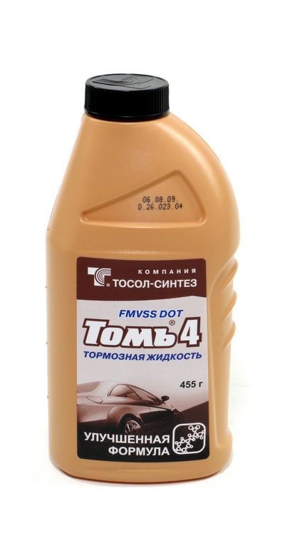 Тормозная жидкость ТОМЬ-4 455 гр. "Тосол-Синтез" желтая г. Дзержинск (серая)