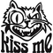 наклейка (вырезанная) "Кот (Kiss me)" наружная, (цвет черный), 20х20 см